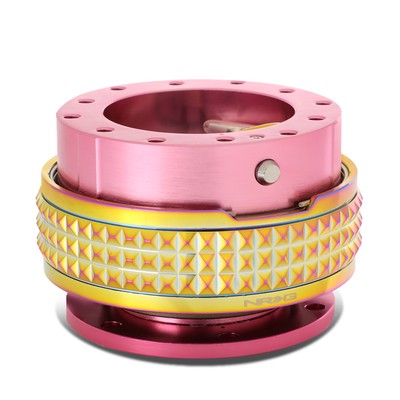 NRG STEERING WHEEL QUICK RELEASE ADAPTER 2.1 W/HARDWARE PINK/NEO CHROME PYRAMID