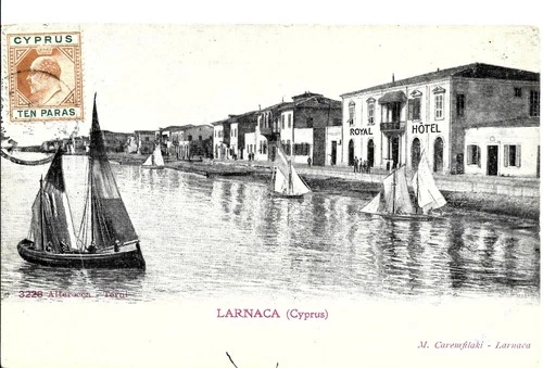 LARNACA SEAFRONT-CAREMFILAKI POST CARD OF 1902-1911- MAILED WITH KE VII STAMP