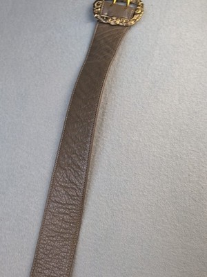 Vintage Carlos Falchi 024 Leather Belt Brown Gold Western  display picture 2