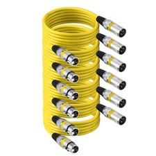 6Pcs, XLR Cables 6.5 ft Microphone Cable for Live Recording Studios Yellow