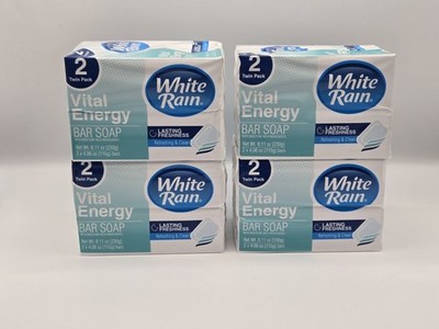 8 Bars - Vital Energy Moisturizing Bar Soap - White Rain - 4/2Packs