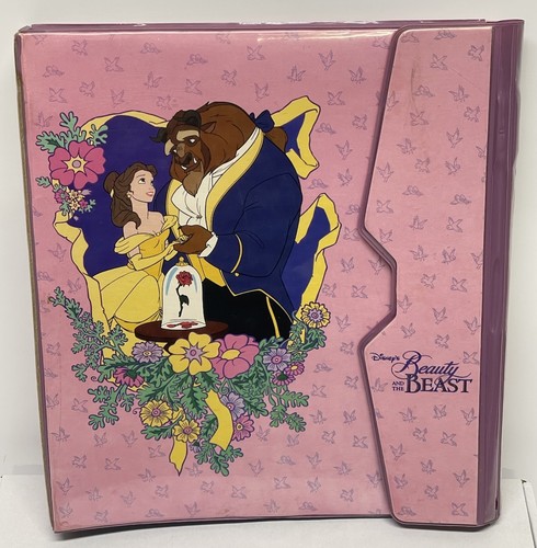 Vtg Disney Beauty & The Beast Folder Keeper Binder Trapper Folders 90s School