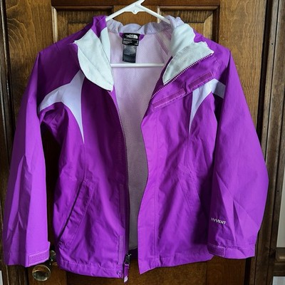 North Face Purple Hyvent Hooded  Jacket for Youth Girls Size Small Pre Owned