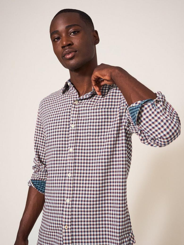 White Stuff Westlake Men's Shirt Gingham Patterned Button Up