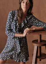 Sezane Asianne Dress Size 4 Cara print