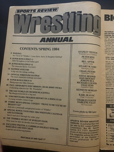 Sports Review Wrestling Magazine Spring 1984 - 1984 Annual Review, Tommy Rich - Picture 4 of 7
