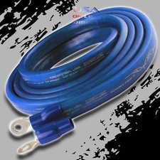 0 Gauge 10ft BLUE Power OFC Wire Strands Copper FLAT Marine Cable 1/0 AWG