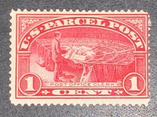 TRAVELSTAMPS: 1913 US SCOTT #Q1 ,1c PARCEL POST, OFFICE CLERK , MINT, OG HINGED