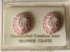 Pair Of Vintage Handcrafted Creations Clip-on Earrings, Hillpride Crafts, USA