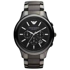 Mens Emporio Armani AR1451 Black Ceramica Chronograph Genuine Watch