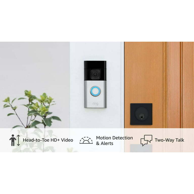 Ring Battery Doorbell Plus Smart Wifi Doorbell Battery Operated Satin Nickel eBay