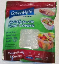 Covermate 8 Stretch Reusable Bowl Cover Seal Fresh Lid Assorted Sizes 2" to 14"