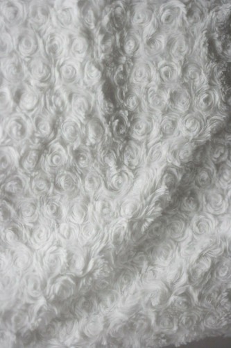 Tadpoles Lovey White Security Blanket SWIRL ROSE ROSETTE Polyester Cotton VGUC - 第 1/12 張圖片