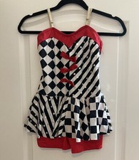 Costume Gallery  Harlequin  costume Black, white and red Sz Child Large EUC