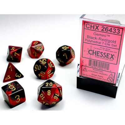 DCチェス CHX20633 Chessex Manufacturing Gemini: Mini-Polyhedral Black-Red