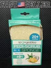 Spongables Pedi Scrub Foot Exfoliating Sponge Pina Colada Scent 20+ Washes