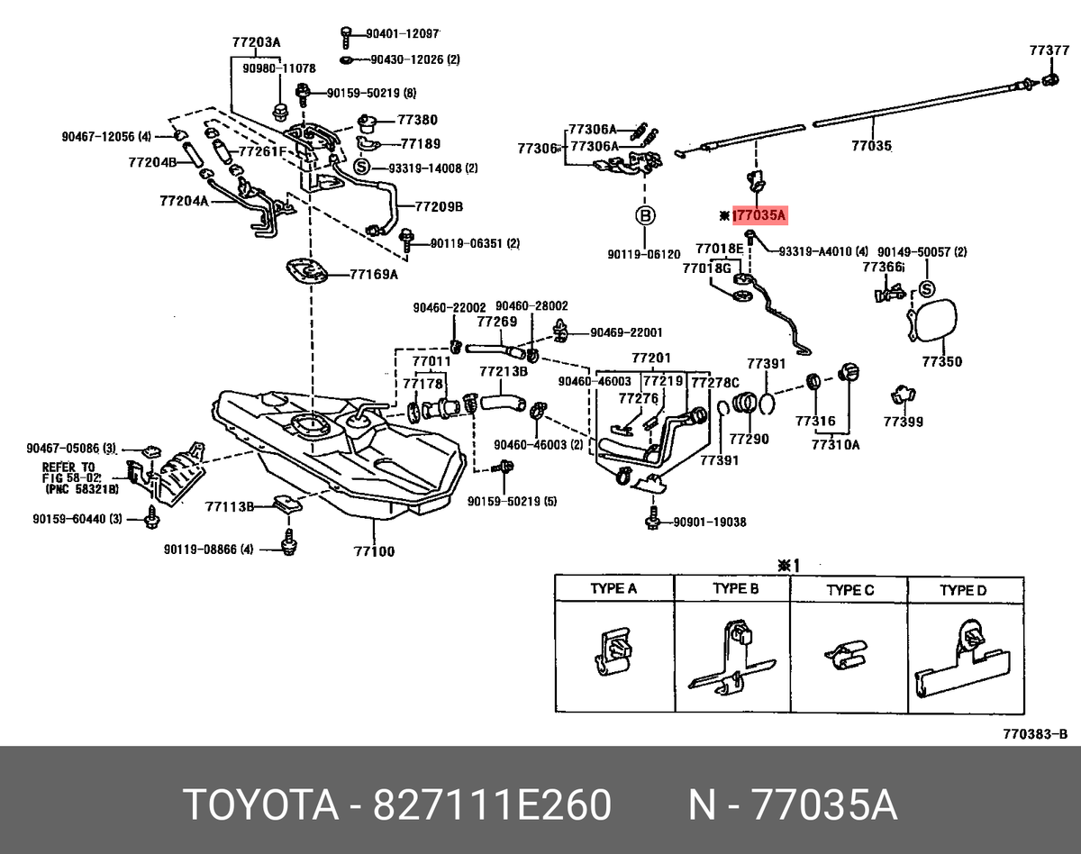 M　12367 30500 Genuine OE clamp, wiring harness, 827111E260 for Toyota 82711