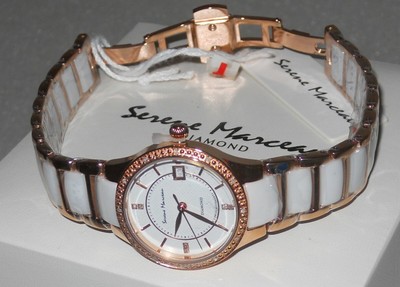 OROLOGIO SERENE MARCEAU LOUVRE 19 DIAMONDS PVD VERGOLDET DAMEN ARMBANDUHR UHR