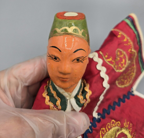 Antique Chinese Theater Opera 3 Hand Puppets Oriental Ceramic Marionettes Handma - Picture 19 of 24