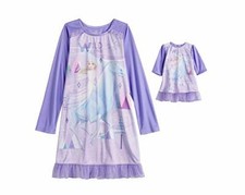 Frozen Elsa and The Nokk Satin Polyester Nightgown, Doll Gown Set