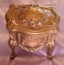 Coffret boîte à bijoux belle époque " commode noeud & roses " orfèvrerie DILECTA