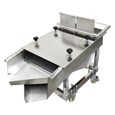 110V Single Layer Linear Vibrating Screen with Cover 3mm Round Hole SS 150W