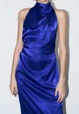 New Zara OPEN BACK DRESS ZW COLLECTION,size M,Color  Electric Blue 
