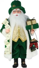 16" Inch Standing Luck O' the Irish Santa Claus Christmas Figurine Figure Decora