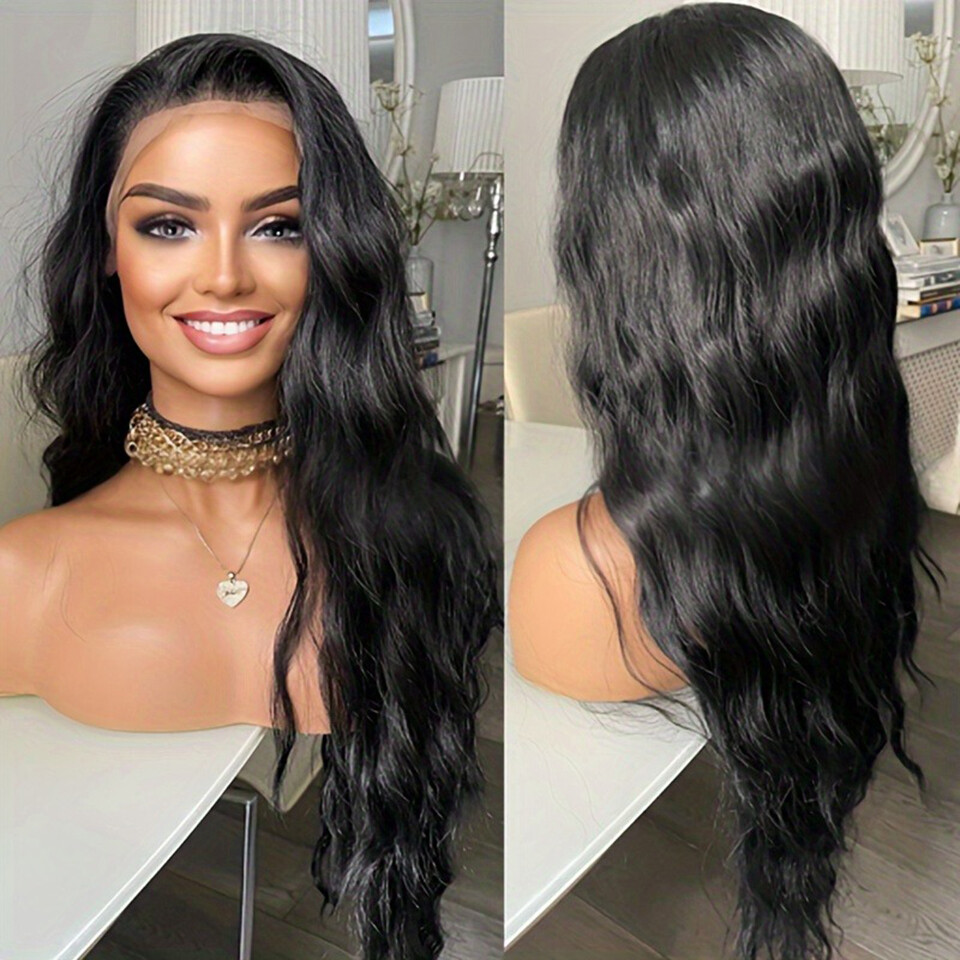 Long Wavy Lace Frontal Wigs Heat Resistant Synthetic Hair  display picture 3
