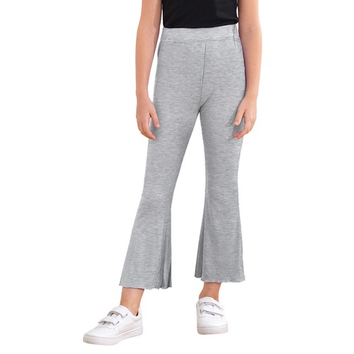 Kids Girls Trousers Workout Sweatpants Slim Fit Bell Bottoms Solid Color Pants - Picture 23 of 43