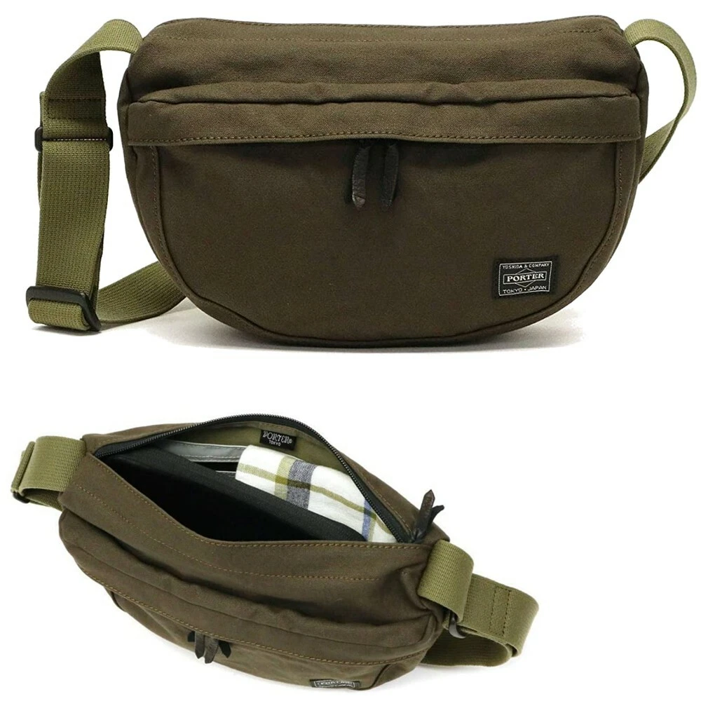 PORTER Yoshida BEAT Horizontal shoulder bag S green canvas 727-09044 unisex New