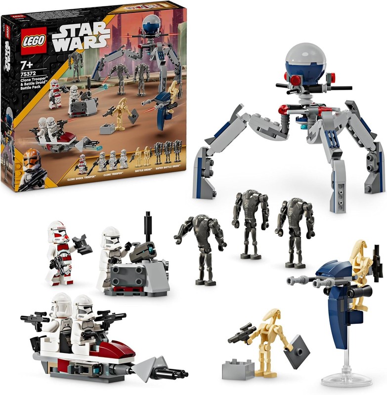 Lego 75372 Star Wars Clone Trooper and Battle Droid Battle Pack  New