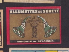Ancienne étiquette allumettes  Belgique BN33004 Serpent 