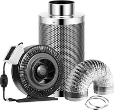 VIVOSUN 6 Inch 440 CFM Inline Fan w/ Speed Controller for Grow Tent Ventilation