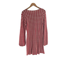 Zara Red & Ivory Textured Weave Dress Sz Medium