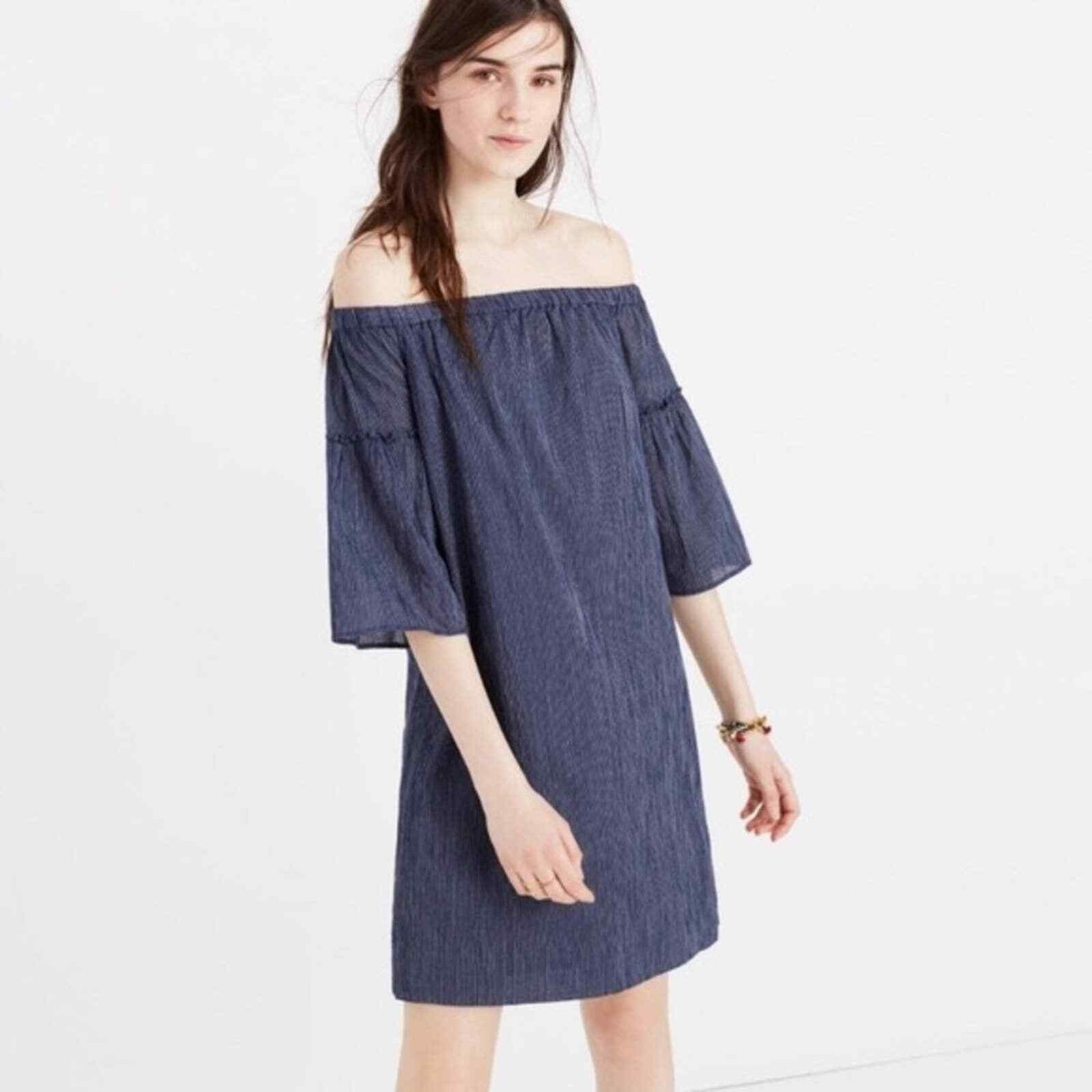 madewell off the shoulder dress Madewell Azalea Off the Shoulder Shift Dress