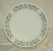 Homer Laughlin Restaurant Ware White Luncheon Plate Gray Abstract Vintage MCM