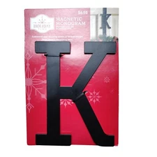 Holiday Time Magnetic Monogram Letter K For Stocking or Wreath Hanger