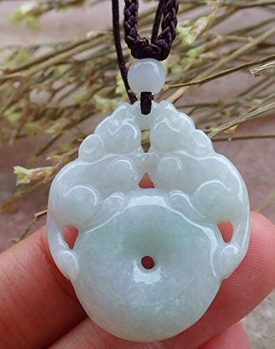 Certified 100% Natural A Jade Jadeite Pendant Money Mouse Circle Donut 101821 - Picture 1 of 7