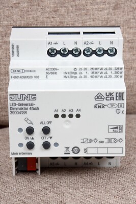 JUNG, KNX LED universal dimming actuator , 4-gang, AC 110 ... 230 V ~, 50/60 Hz