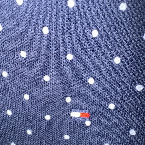 Tommy Hilfiger Men's Short Sleeve Callers 1/4 Button Pull Over Polkadot Blue XXL - Picture 4 of 16