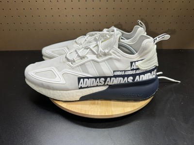 Adidas ZX 2K Boost Bold Logo FX7036 Blue White Graphic Mens Shoe Size12 |  eBay