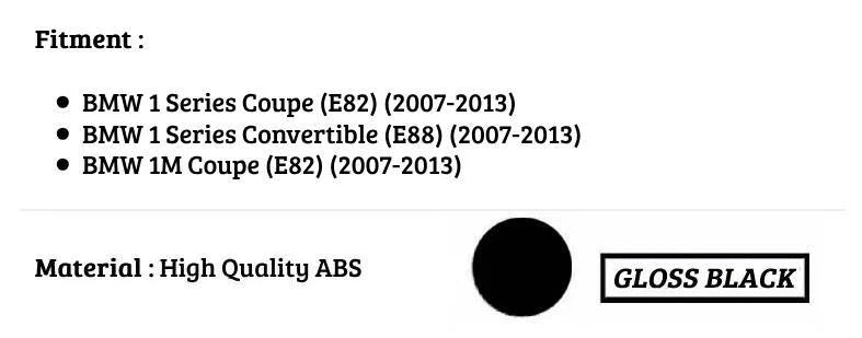 BMW 1 Series Coupe 1M E82 Gloss Black Rear Boot Lip Spoiler Wing 2007-2013 — 第 3/4 张图片