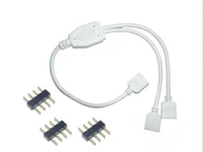 (5-pack) 1:2 4-pin Female Power Splitter Cable for RGB LED Strip Light