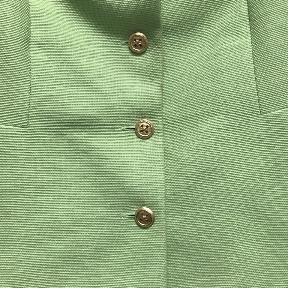 Blazer Valentino Chaqueta Corta Lino Verde Manga Corta Peplum Cuello Alado 44 10 Foto 2 de 4