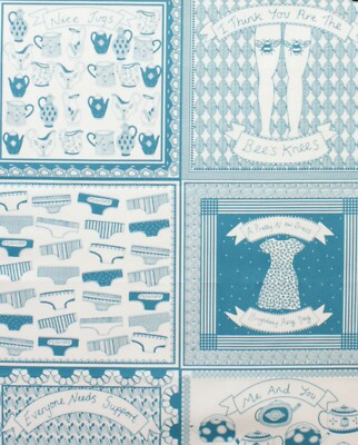 Panel 32x47 Everyone Needs Support Home Canvas Alexander Henry H7864b Blue