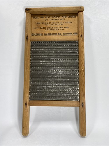 Vintage Dublin Handi Waschbrett Co Columbus Ohio Waschbrett 18 Zoll x 8 1/2 - Bild 3 von 12