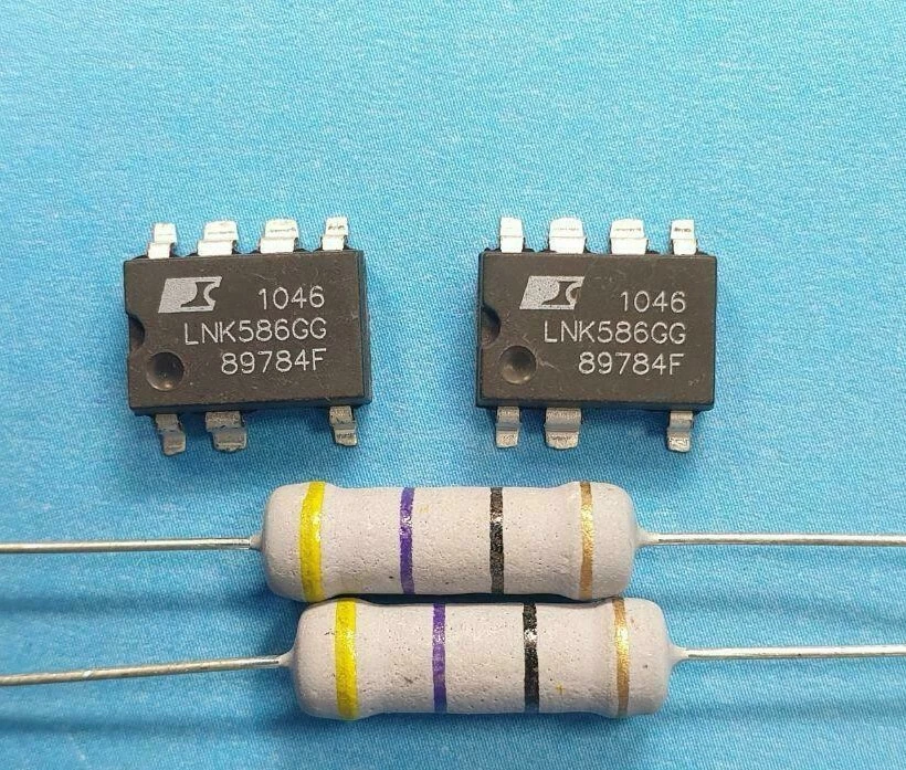 2x LNK586GG + 2x Widerstand 47 Ohm, 3 Watt-Reparaturset für verschiedene Marken