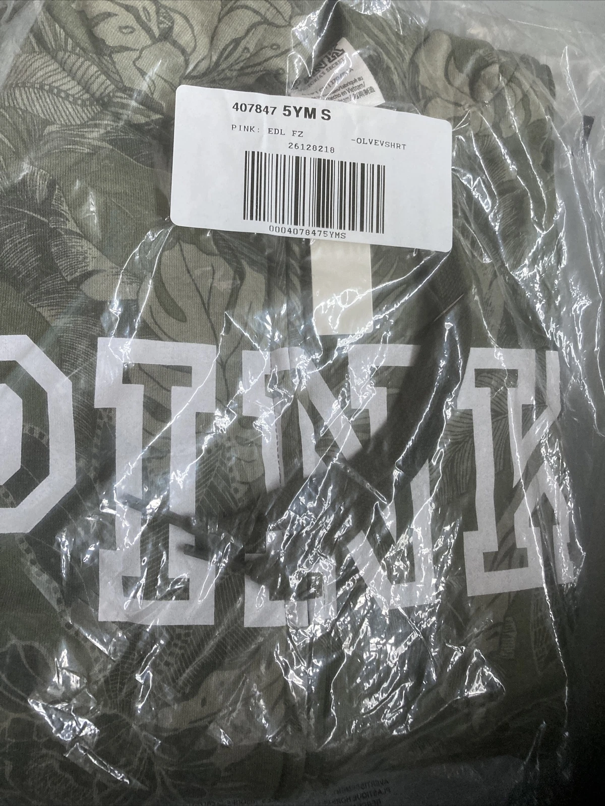 UNDERCOVER Felpa con cappuccio e zip intera nuova con etichetta Victoria’s Secret ROSA Everyday Lounge perfetta S