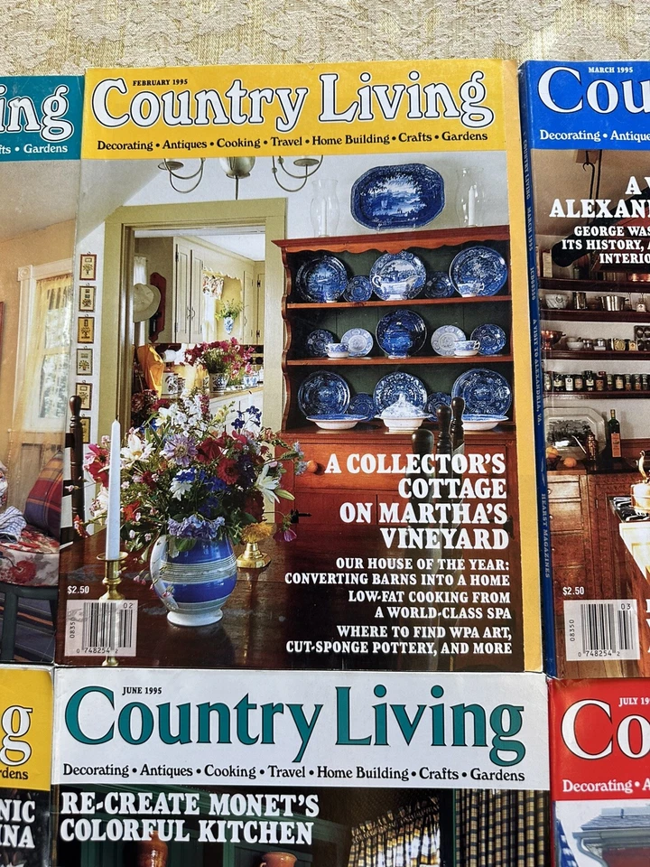 Country Living Vintage Magazine Lot~  1995 Full Set Of 12 Issues Antiques Crafts - Image 3 of 4